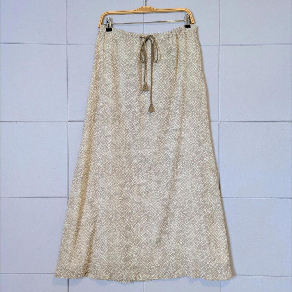 NWT Eddie Bauer cotton A-line ikat print midi skirt